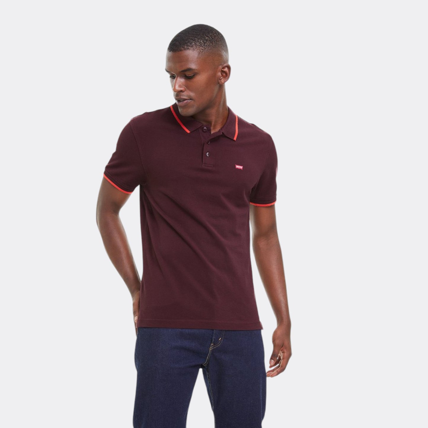 Polo Levis AMA HM POLO QUARTER TIPPING CHOCOLATE