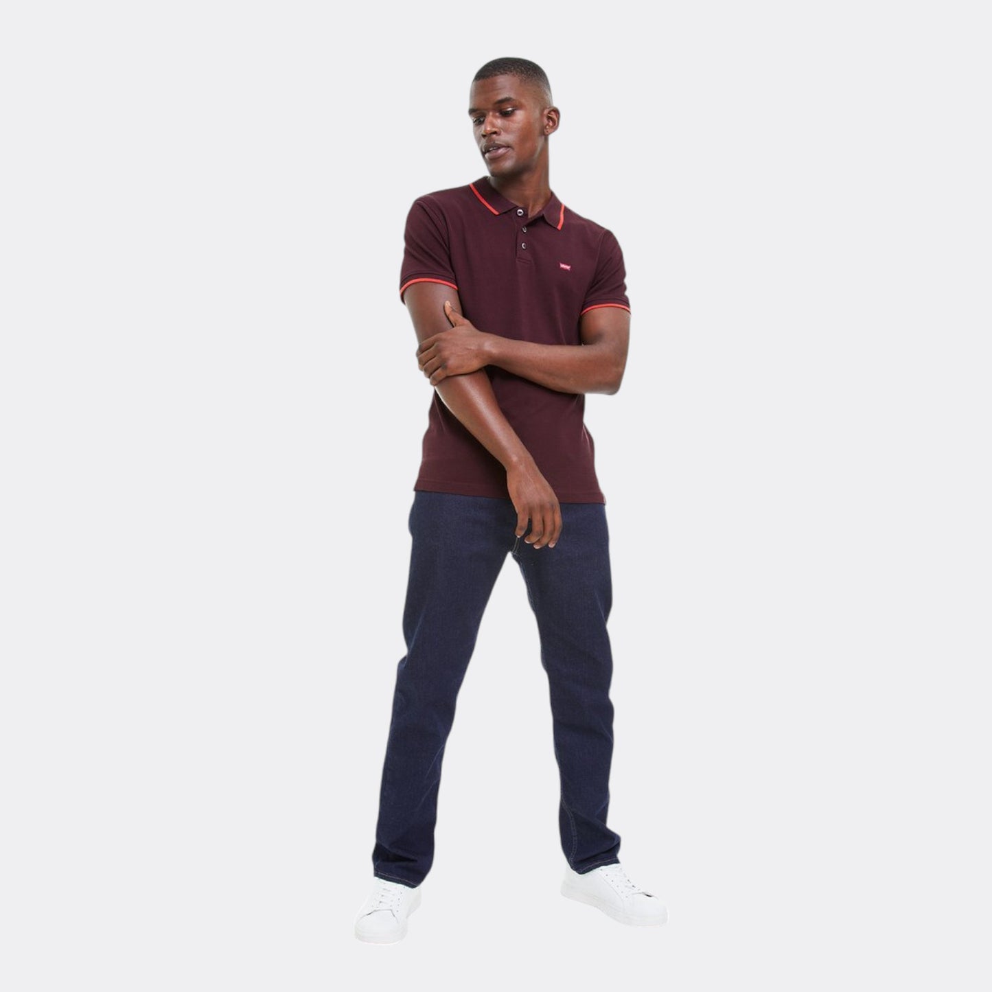 Polo Levis AMA HM POLO QUARTER TIPPING CHOCOLATE