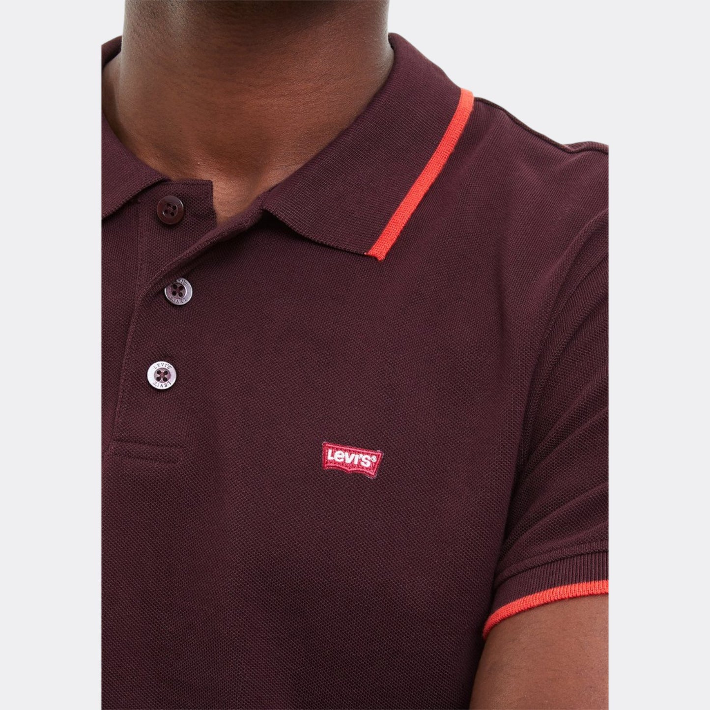 Polo Levis AMA HM POLO QUARTER TIPPING CHOCOLATE