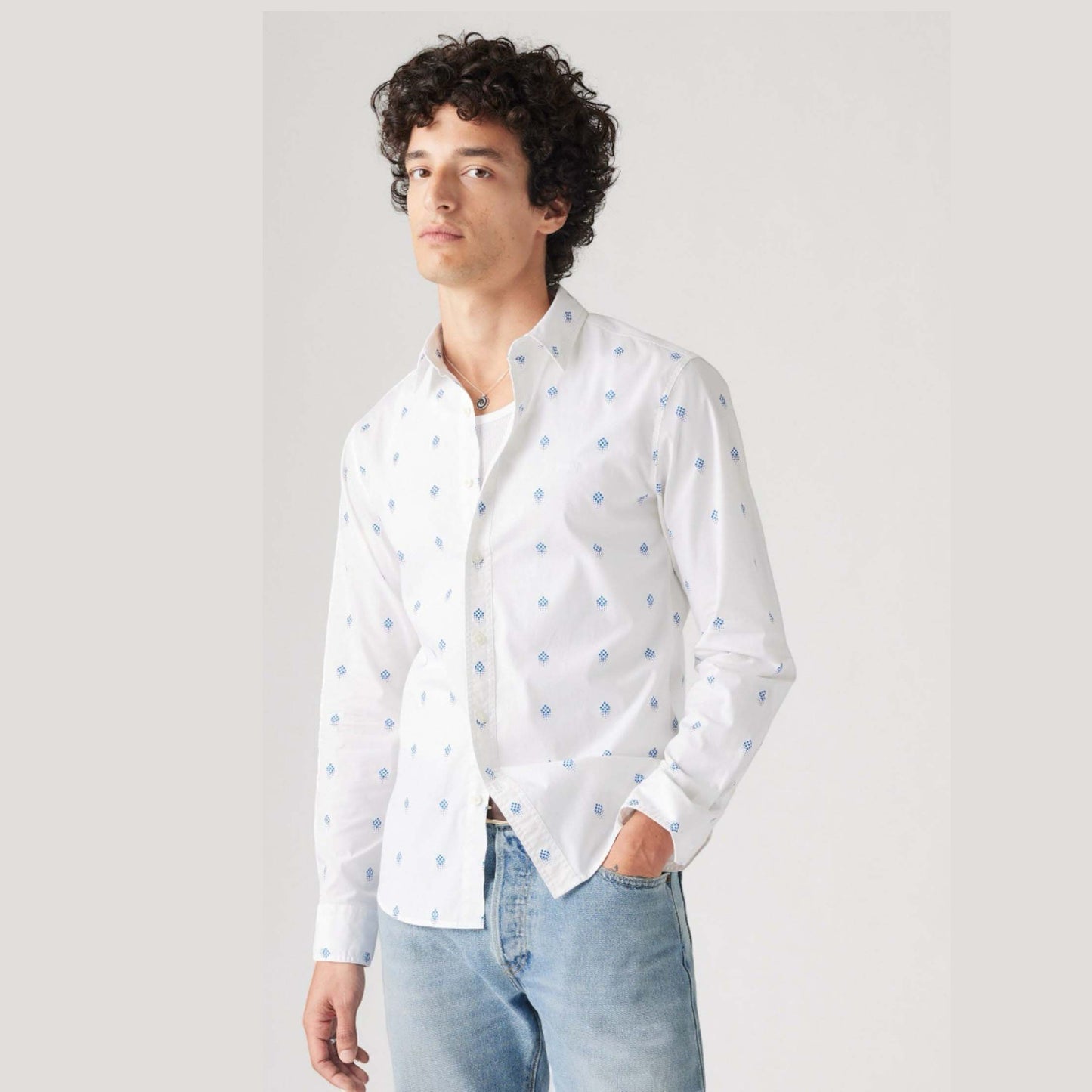 Camisa Levis HM SHIRT SLIM ROLLO FOULARD LAPIS BLUE