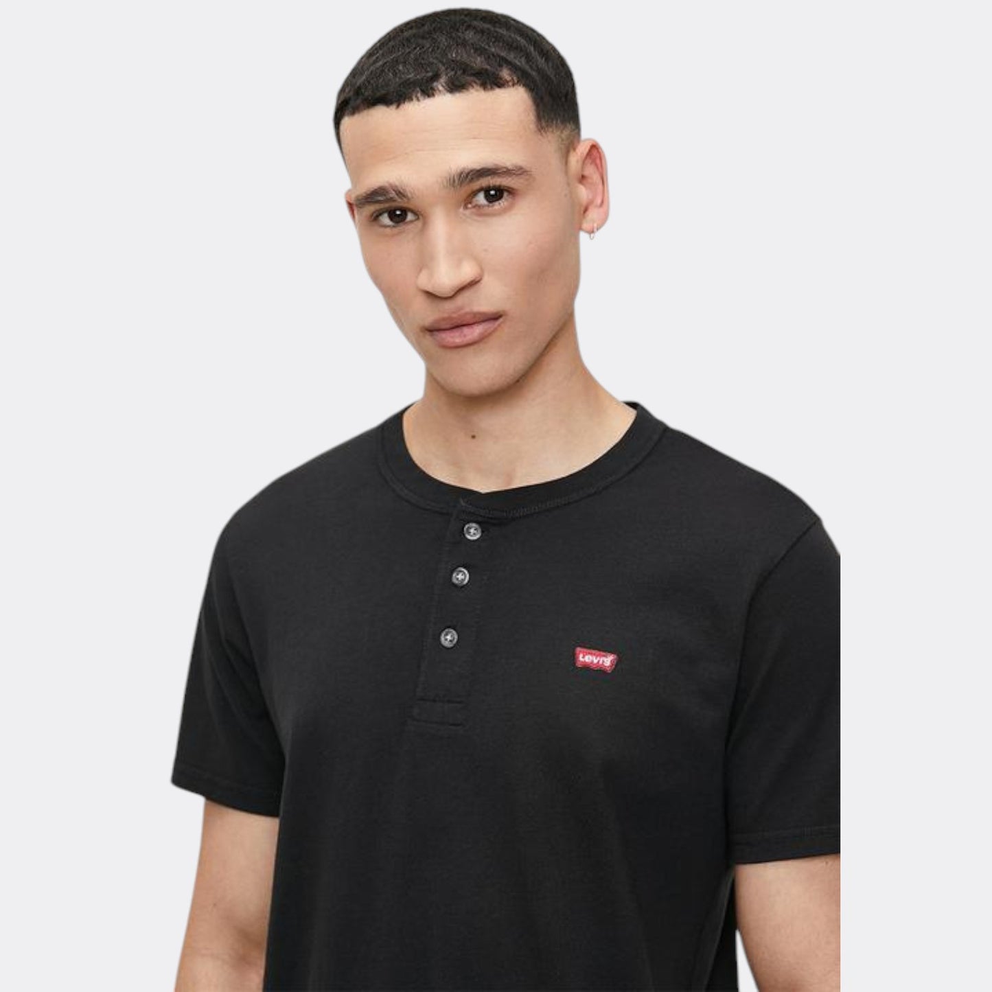 T-Shirt Levis CLASSIC HENLEY HM TEE MINERAL BLACK